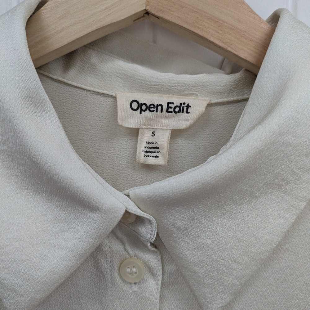 Open Edit Cream Button-Up Shirt - Picture 2 of 6
